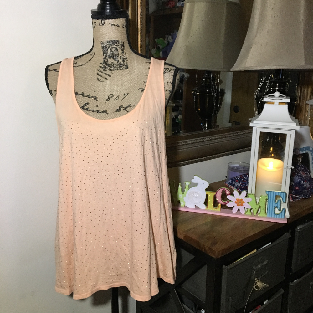LC Lauren Conrad Light Orange Sleeveless Top